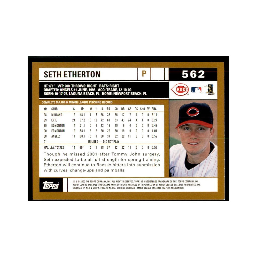 2002 Topps Home Team Advantage Seth Etherton Baseball Cards #562