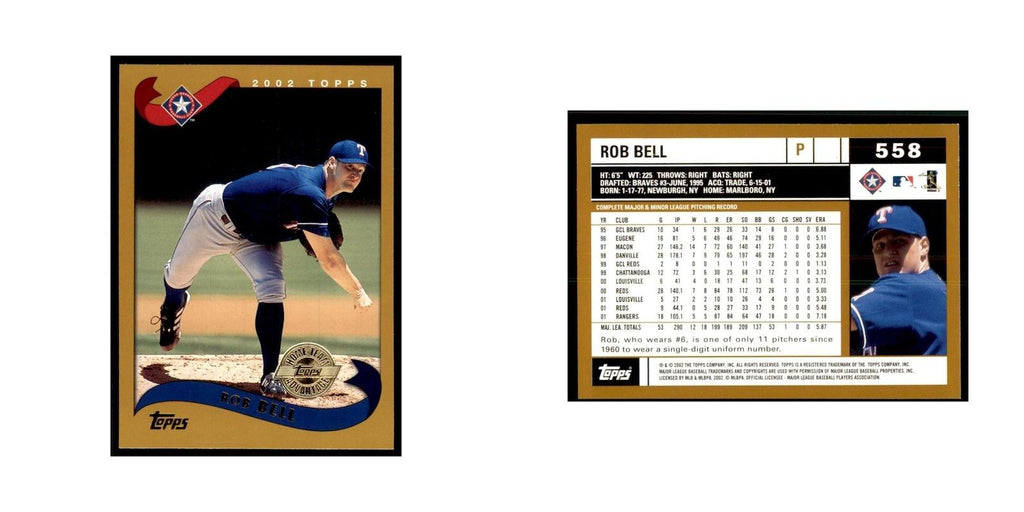 2002 Topps Home Team Advantage Rob Bell Baseball Cards #558