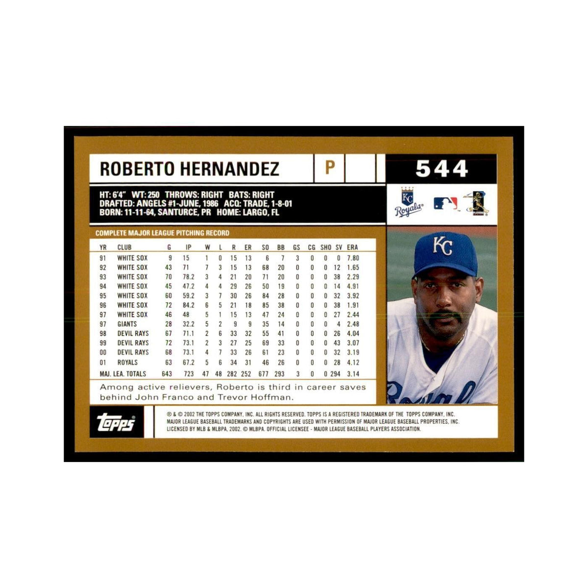2002 Topps Home Team Advantage Roberto Hernandez Baseball Cards #544