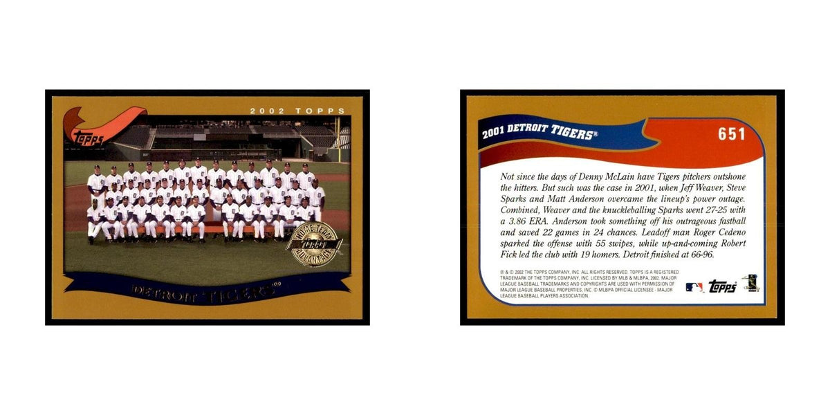 2002 Topps Home Team Advantage Detroit Tigers Baseball Cards #651