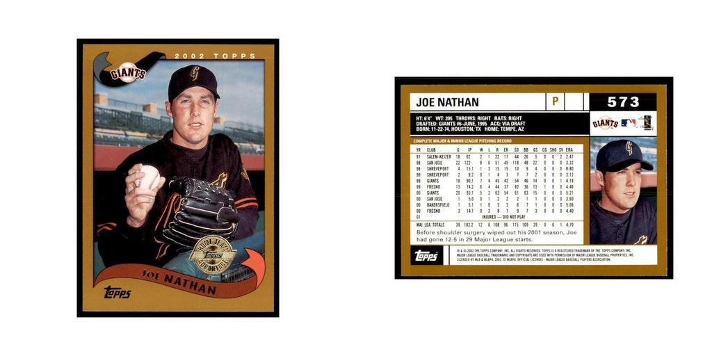 2002 Topps Home Team Advantage Joe Nathan Baseball Cards #573