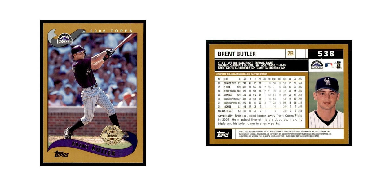 2002 Topps Home Team Advantage Brent Butler Baseball Cards #538