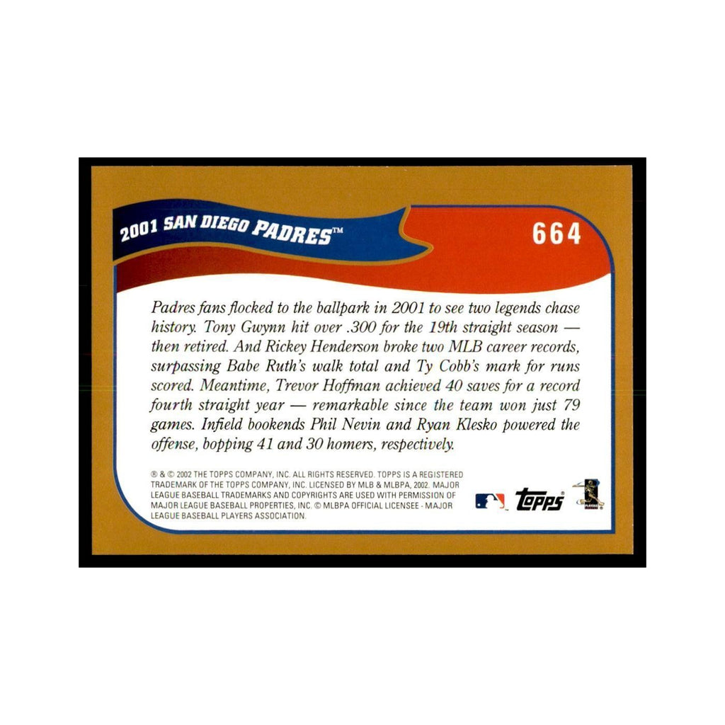 2002 Topps Home Team Advantage Trevor Hoffman Baseball Cards #664