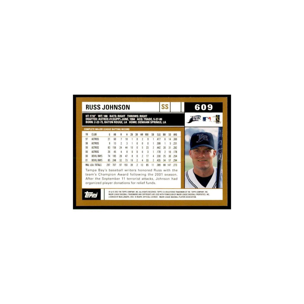 2002 Topps Home Team Advantage Russ Johnson Baseball Cards #609