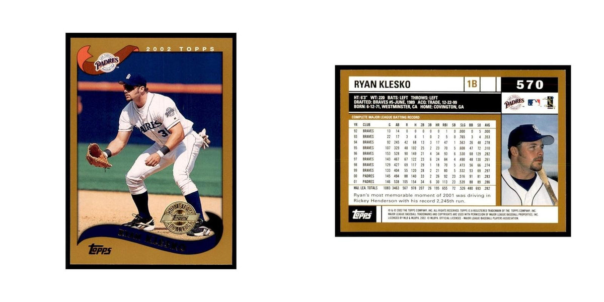 2002 Topps Home Team Advantage Ryan Klesko Baseball Cards #570