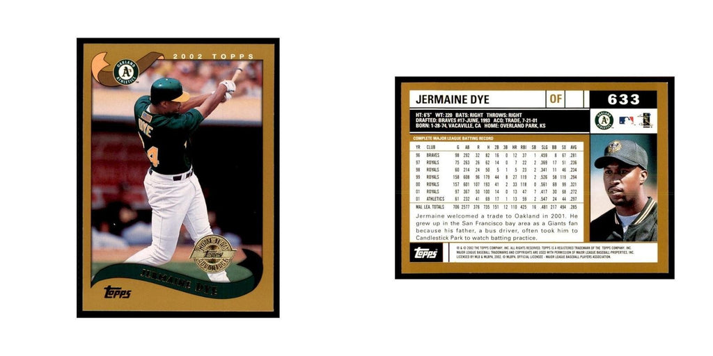 2002 Topps Home Team Advantage Jermaine Dye Baseball Cards #633