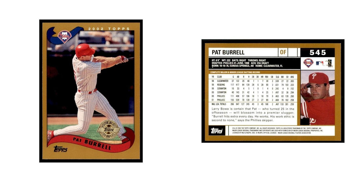 2002 Topps Home Team Advantage Pat Burrell Baseball Cards #545
