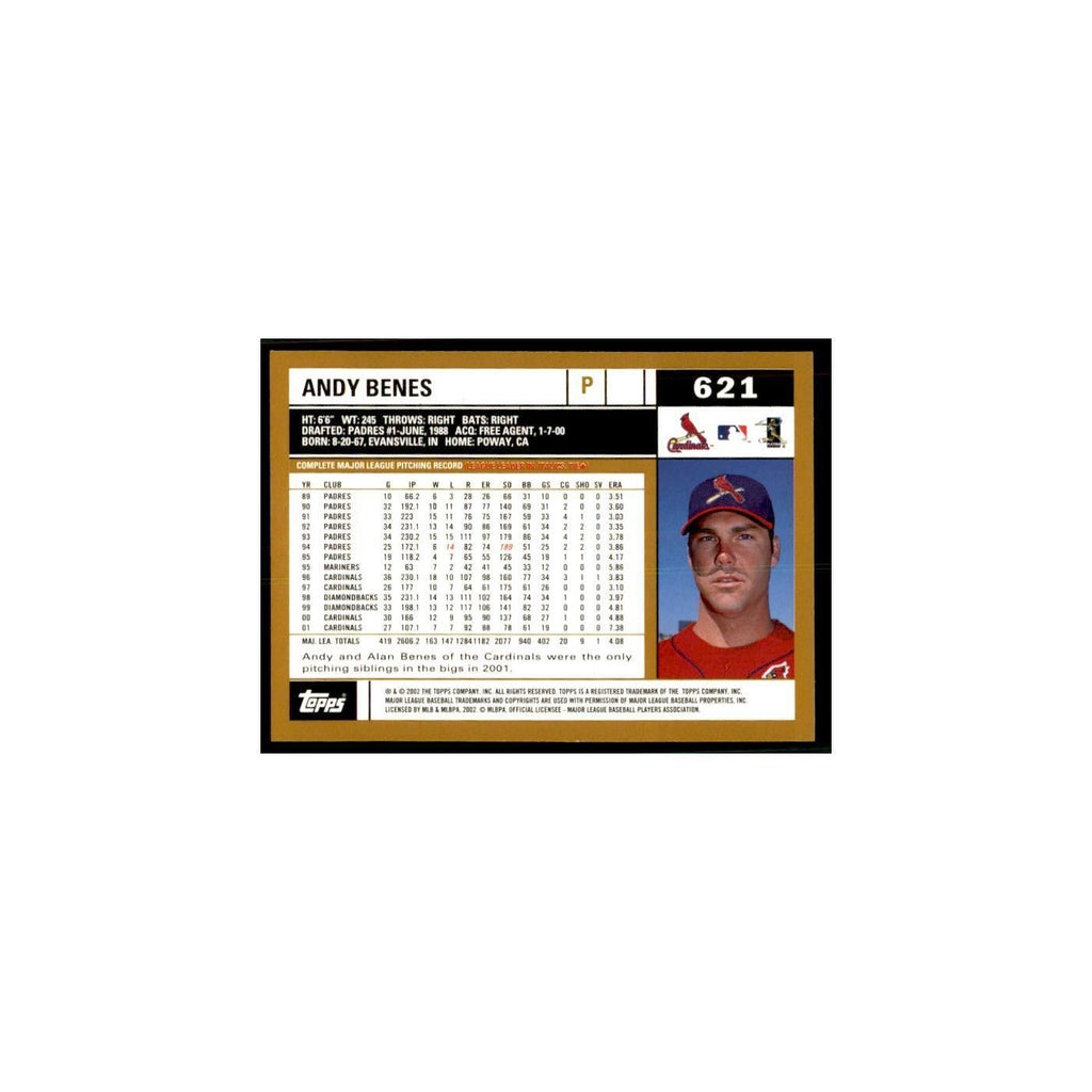 2002 Topps Home Team Advantage Andy Benes Baseball Cards #621