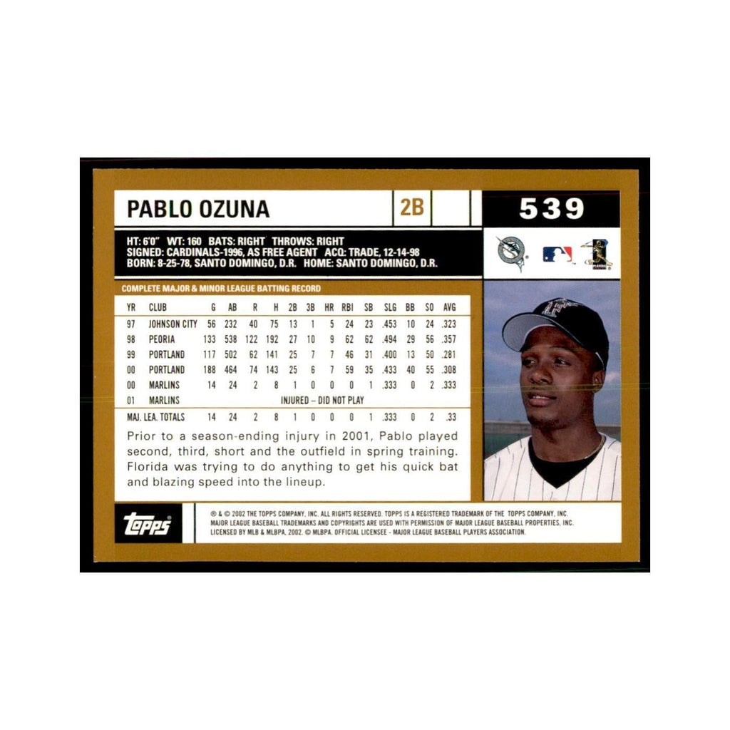 2002 Topps Home Team Advantage Pablo Ozuna Baseball Cards #539
