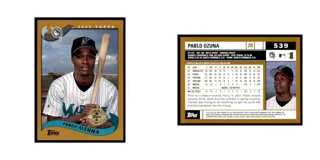 2002 Topps Home Team Advantage Pablo Ozuna Baseball Cards #539