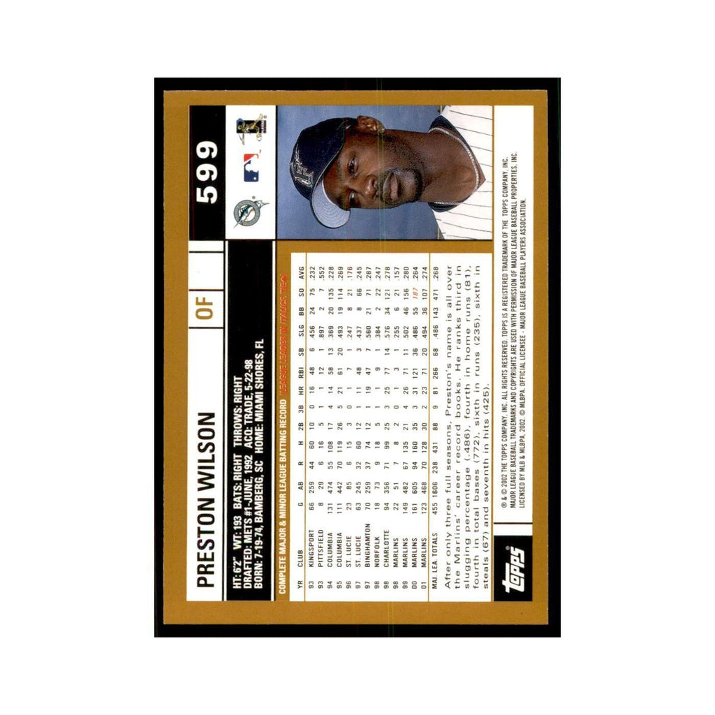 2002 Topps Home Team Advantage Preston Wilson Baseball Cards #599