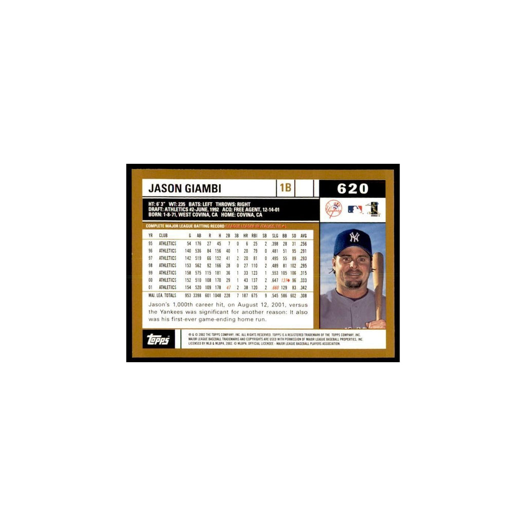 2002 Topps Home Team Advantage Jason Giambi Baseball Cards #620
