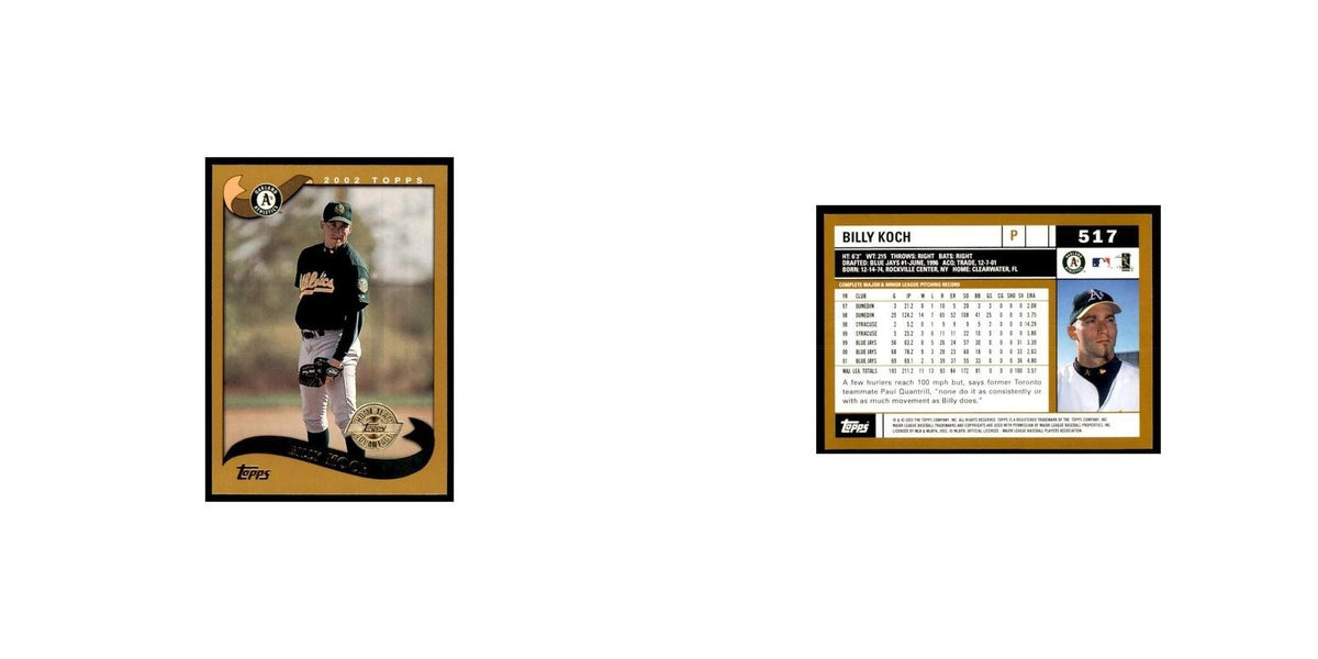 2002 Topps Home Team Advantage Billy Koch Baseball Cards #517