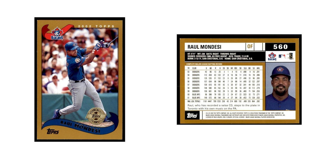 2002 Topps Home Team Advantage Raul Mondesi Baseball Cards #560