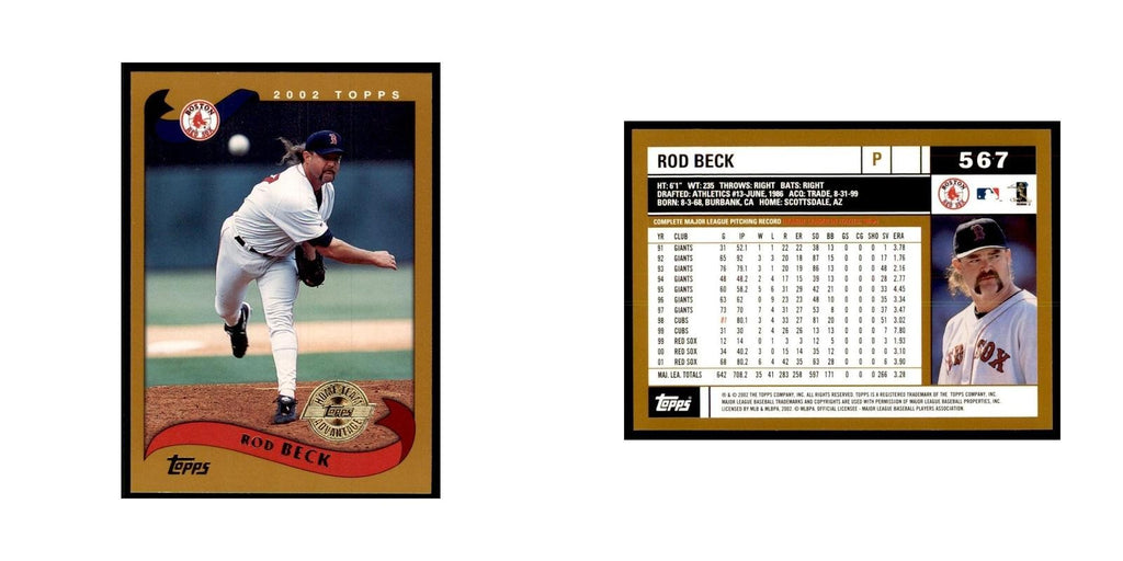2002 Topps Home Team Advantage Rod Beck Baseball Cards #567