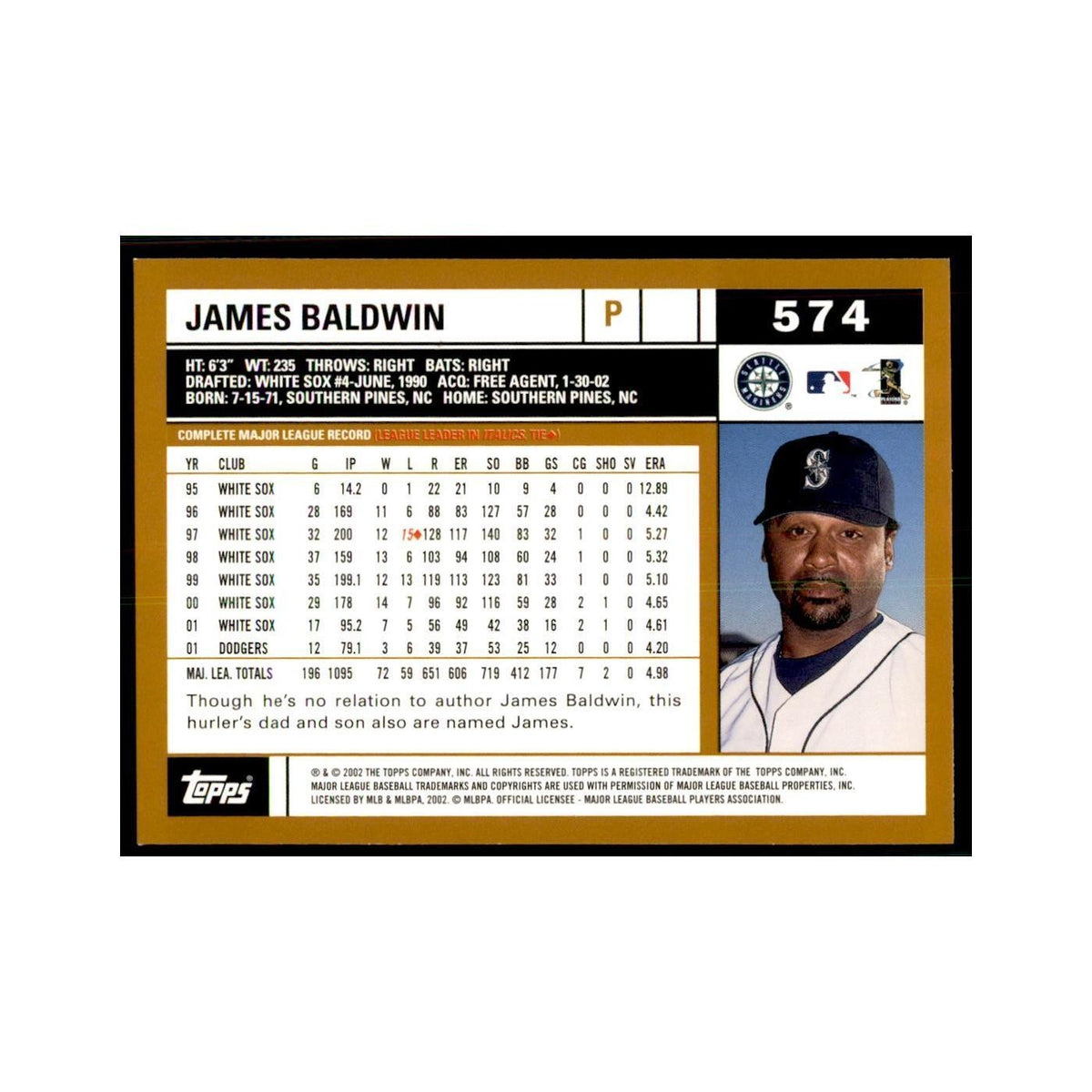 2002 Topps Home Team Advantage James Baldwin Baseball Cards #574