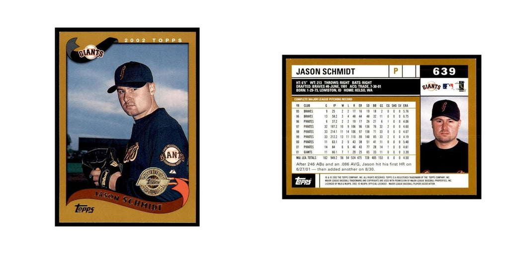 2002 Topps Home Team Advantage Jason Schmidt Baseball Cards #639