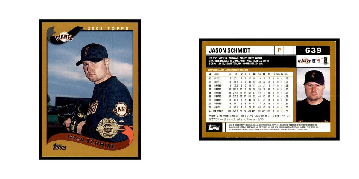 2002 Topps Home Team Advantage Jason Schmidt Baseball Cards #639