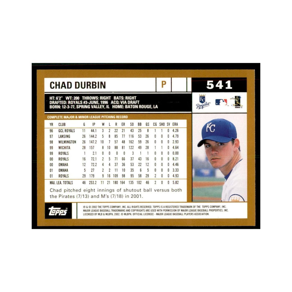 2002 Topps Home Team Advantage Chad Durbin Baseball Cards #541