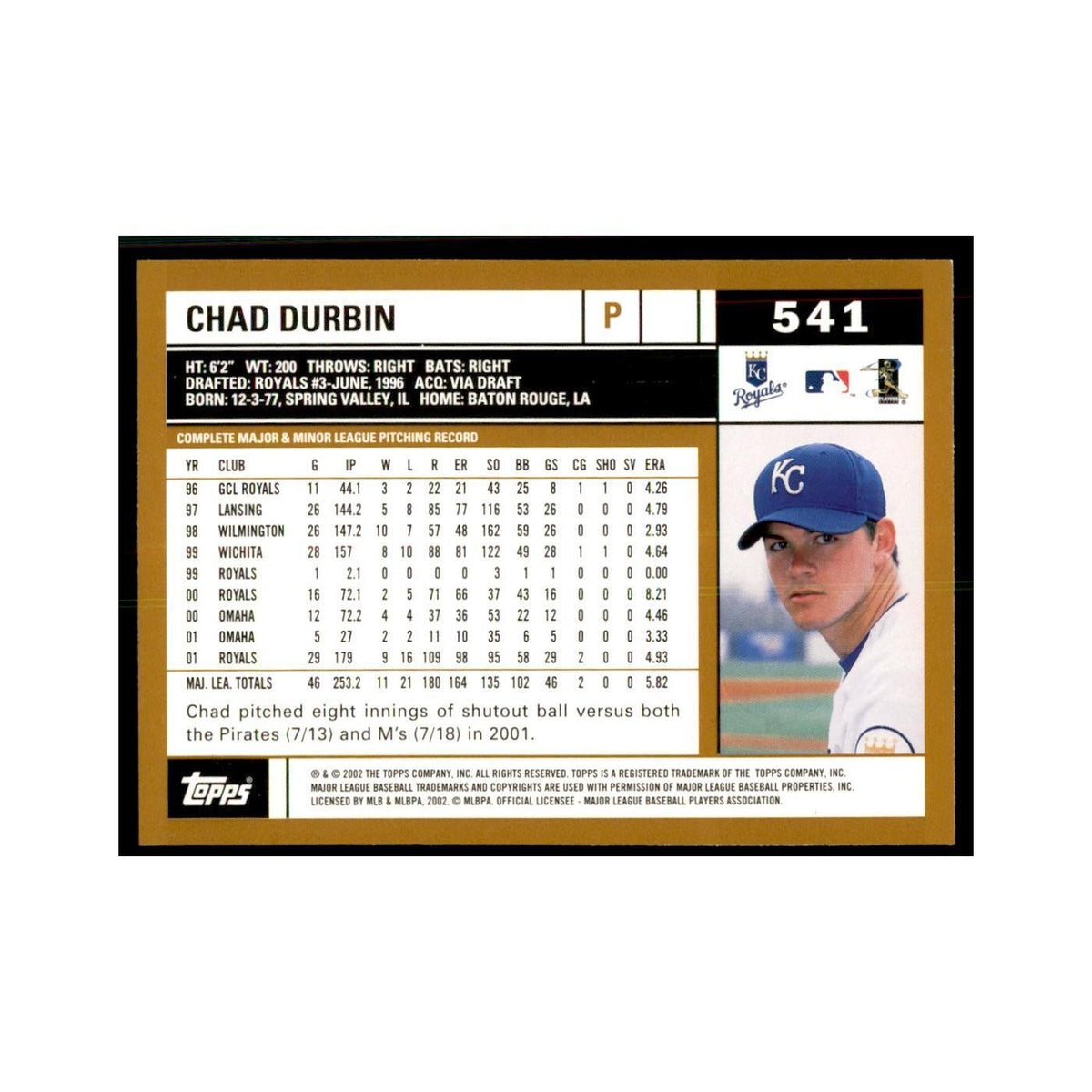 2002 Topps Home Team Advantage Chad Durbin Baseball Cards #541