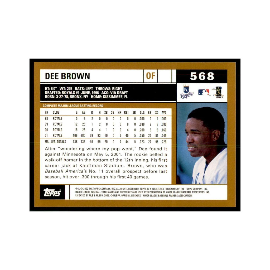 2002 Topps Home Team Advantage Dee Brown Baseball Cards #568