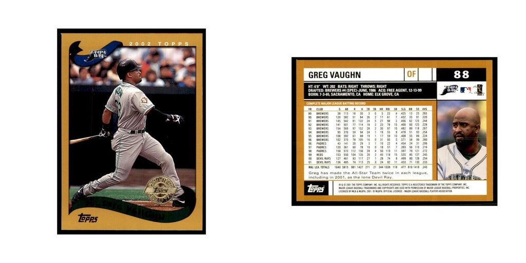 2002 Topps Home Team Advantage Greg Vaughn Baseball Cards #88