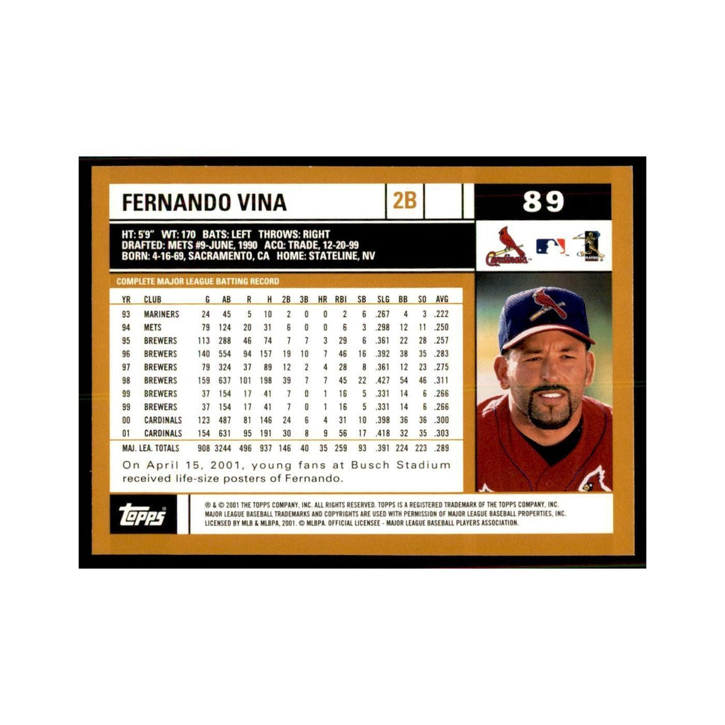 2002 Topps Home Team Advantage Fernando Vina Baseball Cards #89