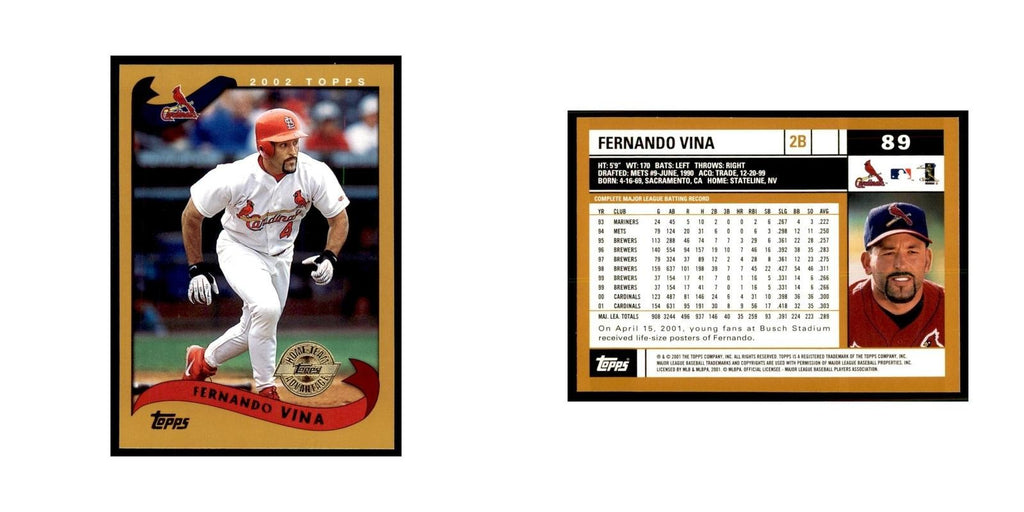 2002 Topps Home Team Advantage Fernando Vina Baseball Cards #89
