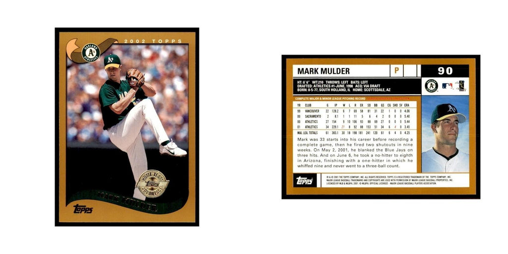 2002 Topps Home Team Advantage Mark Mulder Baseball Cards #90