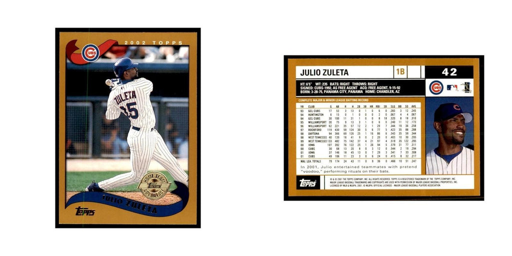 2002 Topps Home Team Advantage Julio Zuleta Baseball Cards #42