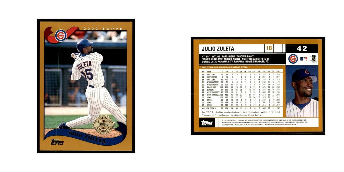 2002 Topps Home Team Advantage Julio Zuleta Baseball Cards #42
