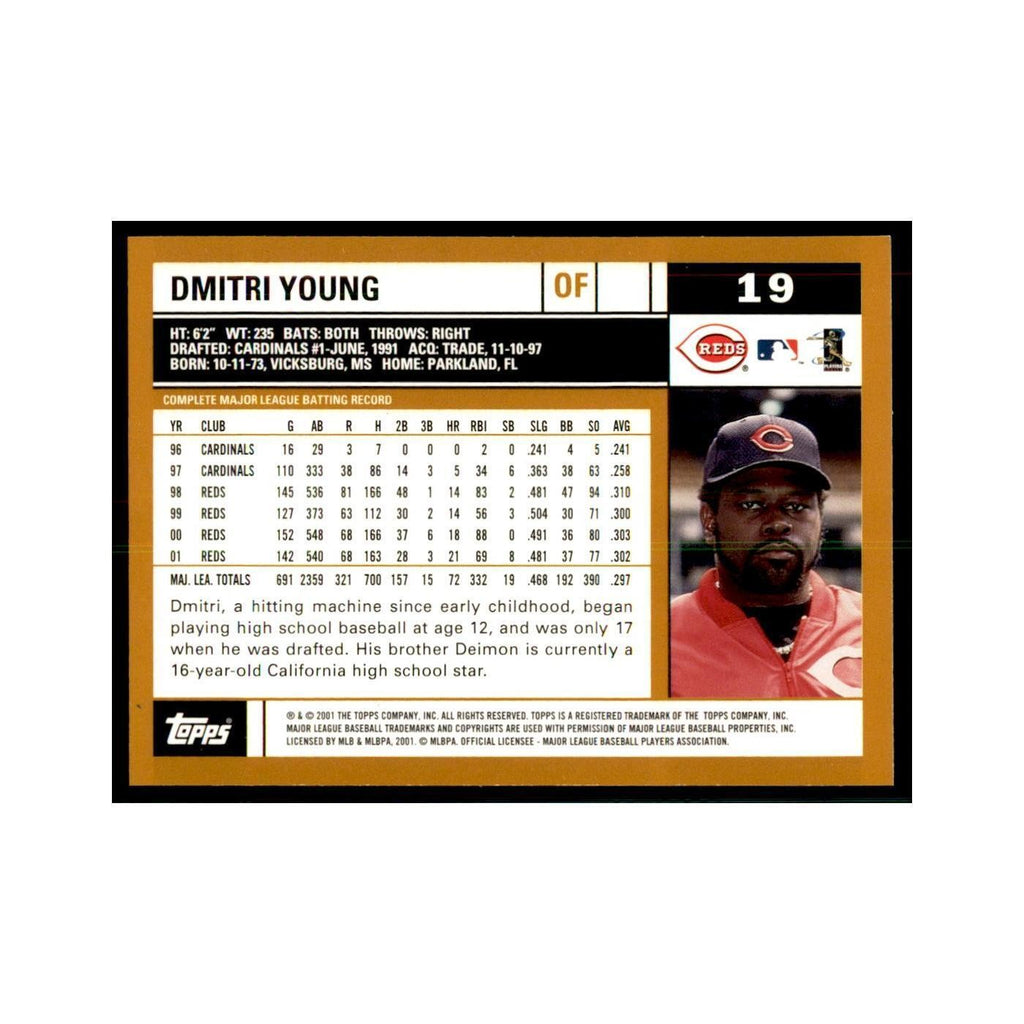 2002 Topps Home Team Advantage Dmitri Young Baseball Cards #19