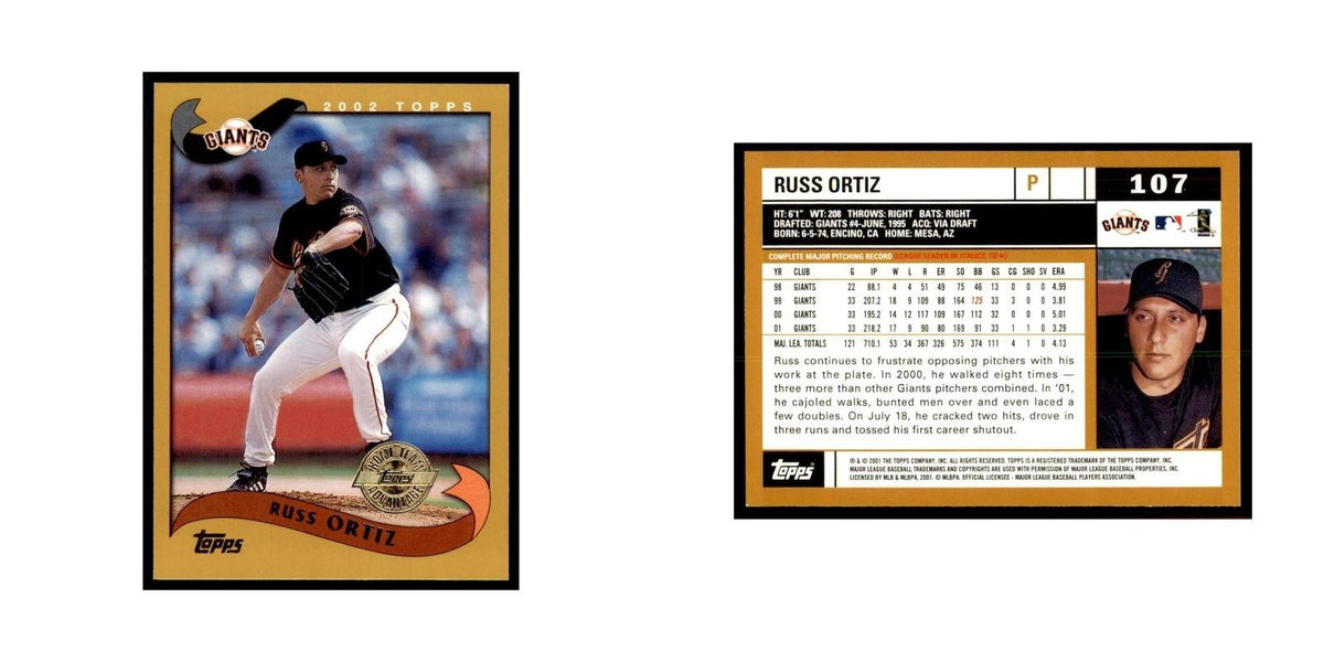 2002 Topps Home Team Advantage Russ Ortiz Baseball Cards #107