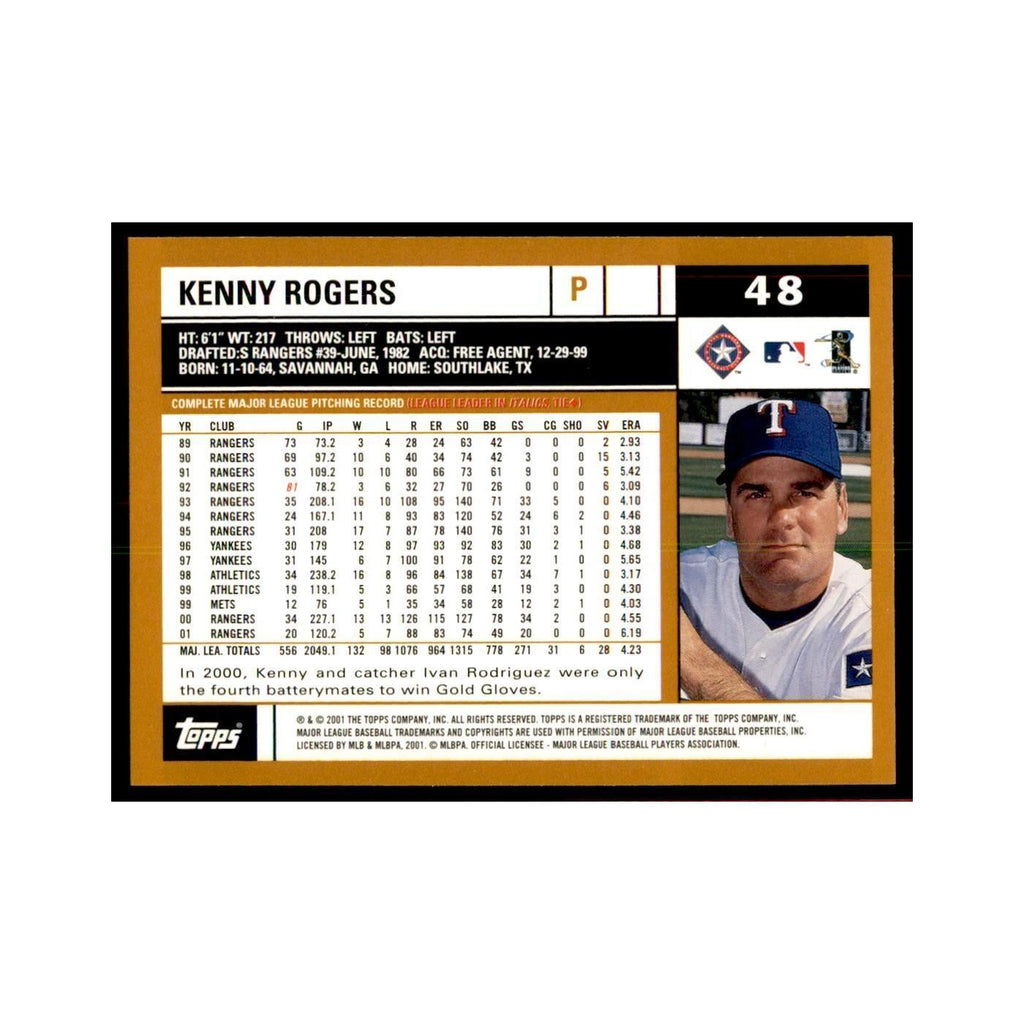 2002 Topps Home Team Advantage Kenny Rogers Baseball Cards #48