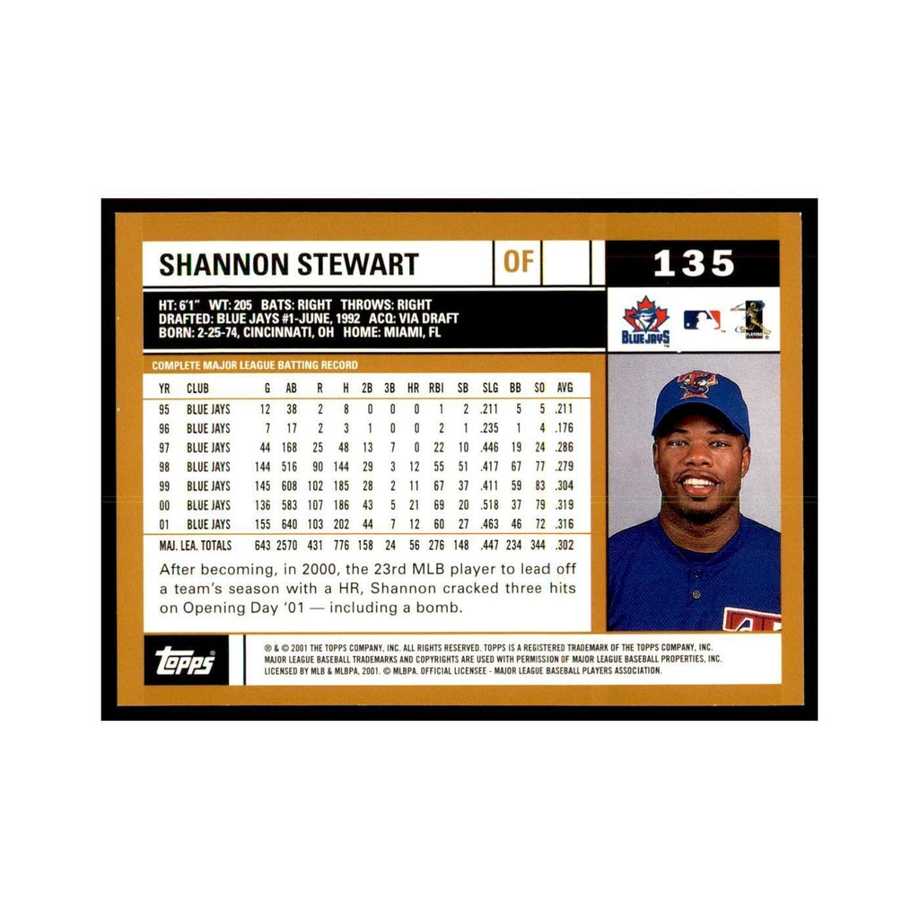 2002 Topps Home Team Advantage Shannon Stewart Baseball Cards #135