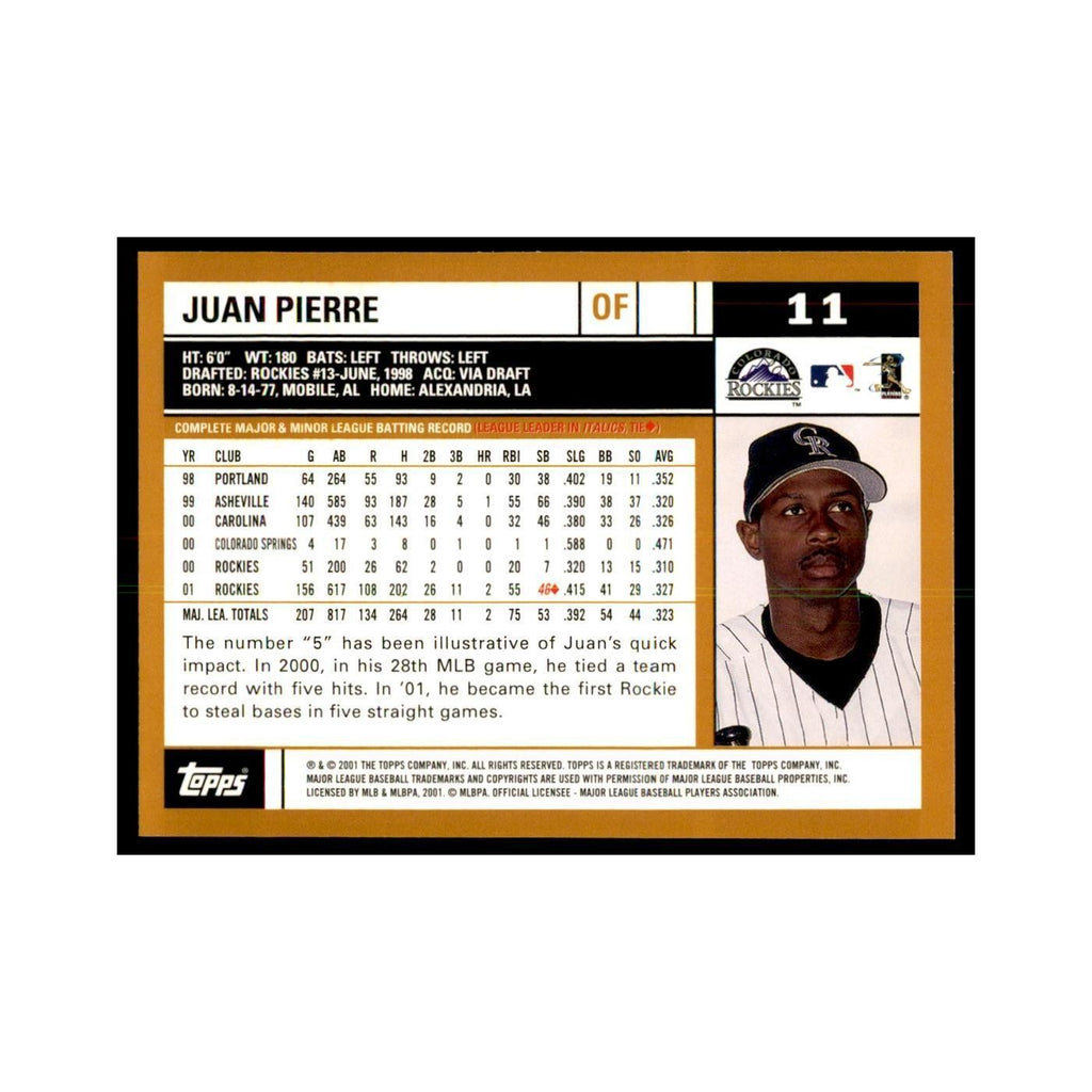 2002 Topps Home Team Advantage Juan Pierre Baseball Cards #11