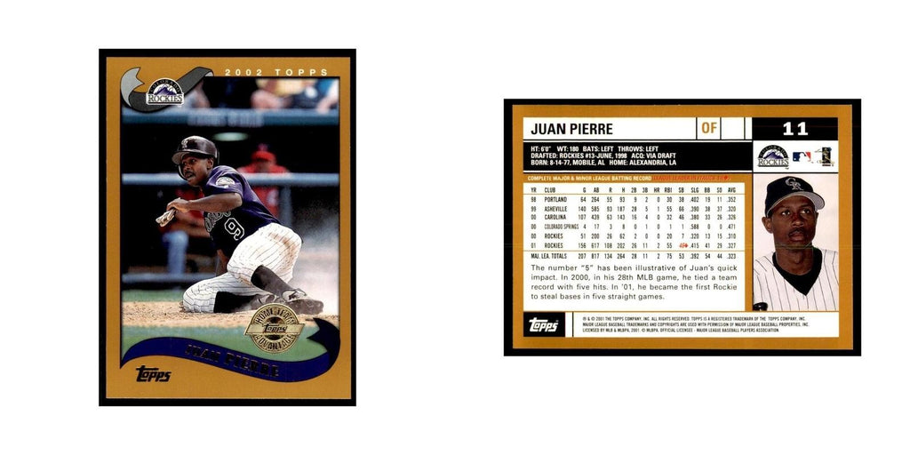 2002 Topps Home Team Advantage Juan Pierre Baseball Cards #11