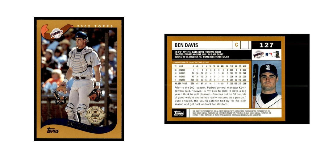 2002 Topps Home Team Advantage Ben Davis Baseball Cards #127