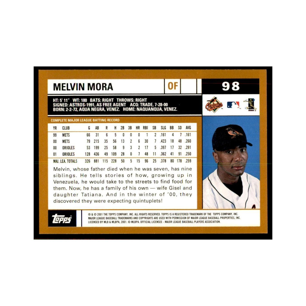 2002 Topps Home Team Advantage Melvin Mora Baseball Cards #98