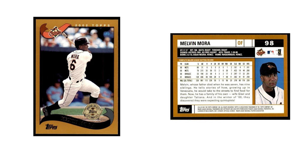 2002 Topps Home Team Advantage Melvin Mora Baseball Cards #98