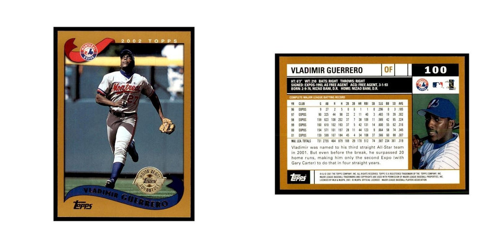 2002 Topps Home Team Advantage Vladimir Guerrero Baseball Cards #100