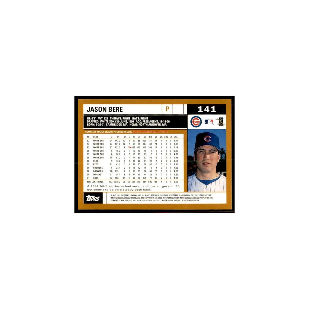 2002 Topps Home Team Advantage Jason Bere Baseball Cards #141