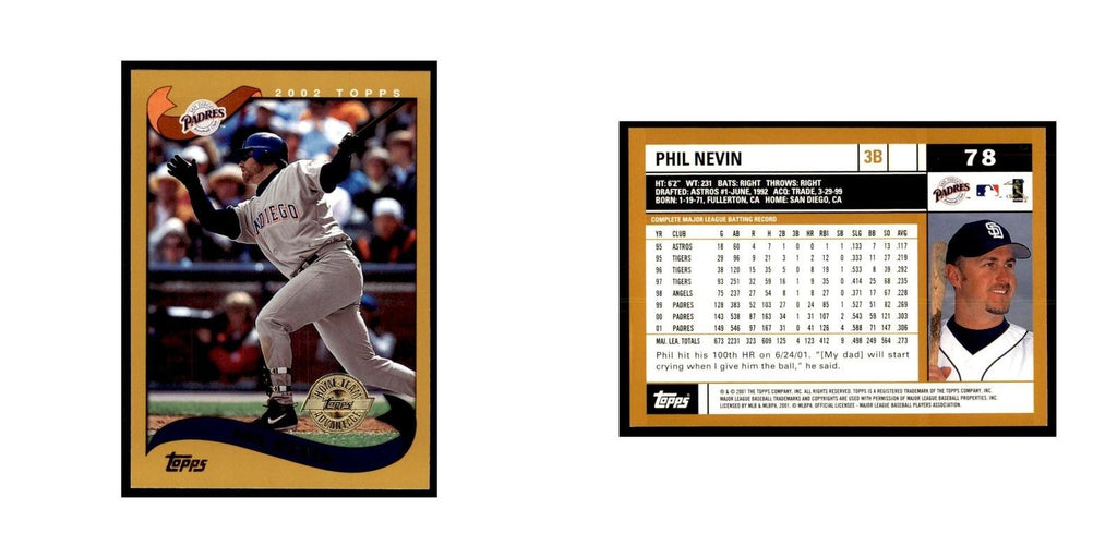 2002 Topps Home Team Advantage Phil Nevin Baseball Cards #78