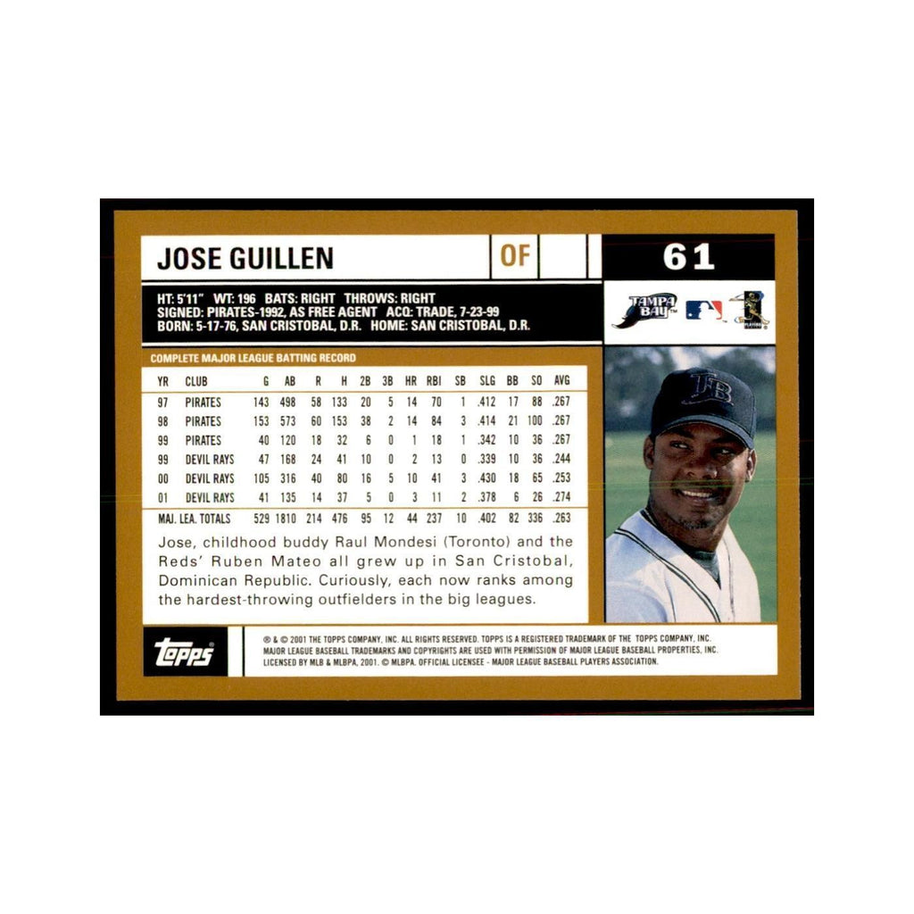 2002 Topps Home Team Advantage Jose Guillen Baseball Cards #61