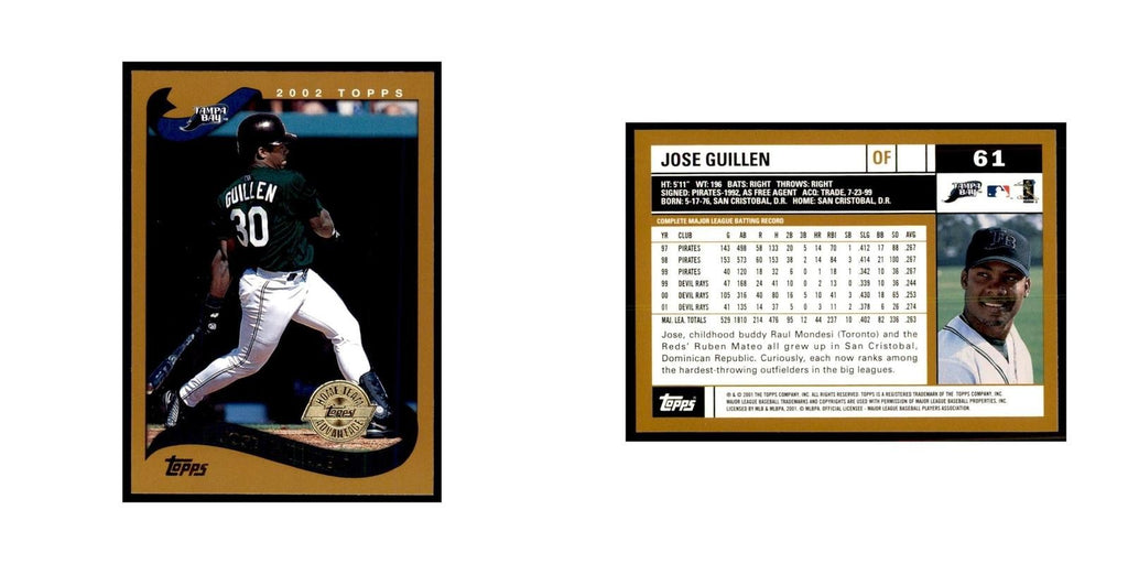 2002 Topps Home Team Advantage Jose Guillen Baseball Cards #61