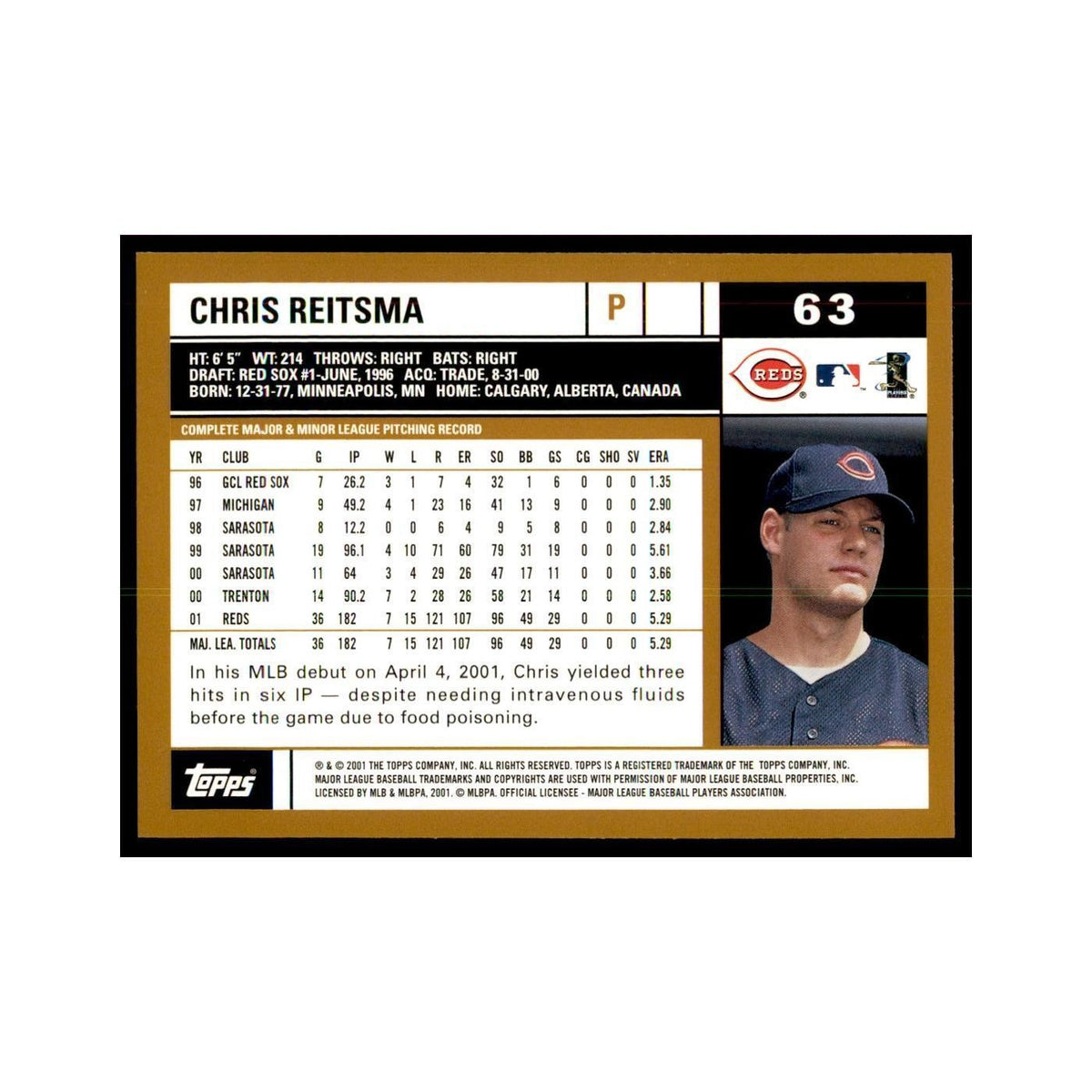 2002 Topps Home Team Advantage Chris Reitsma Baseball Cards #63