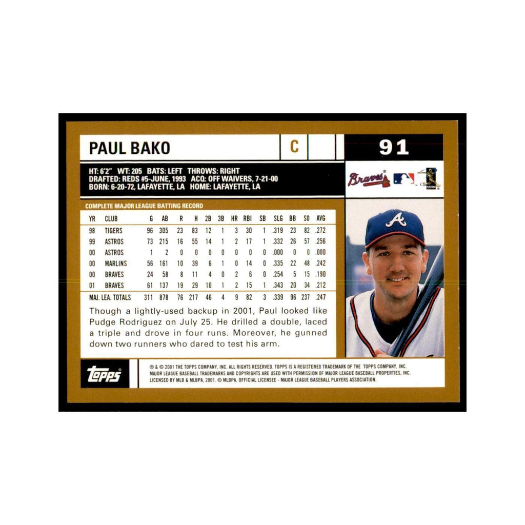 2002 Topps Home Team Advantage Paul Bako Baseball Cards #91