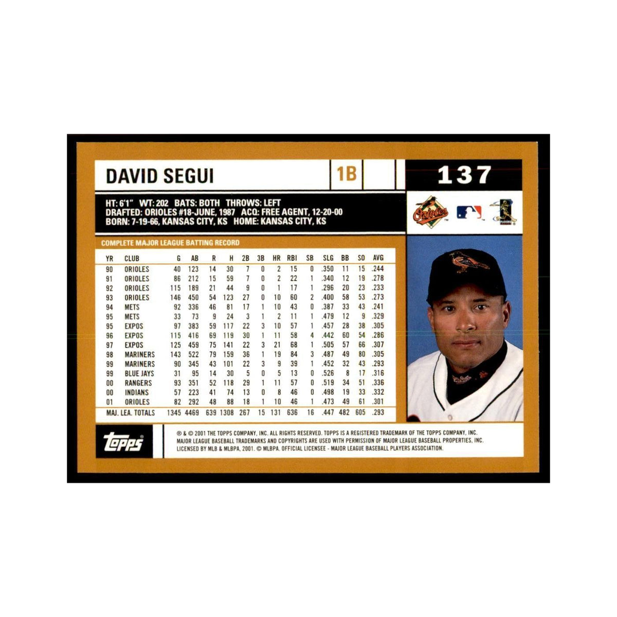 2002 Topps Home Team Advantage David Segui Baseball Cards #137