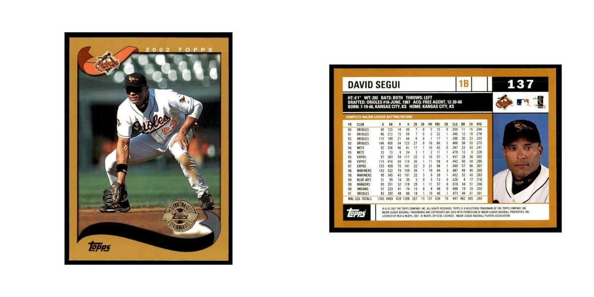 2002 Topps Home Team Advantage David Segui Baseball Cards #137