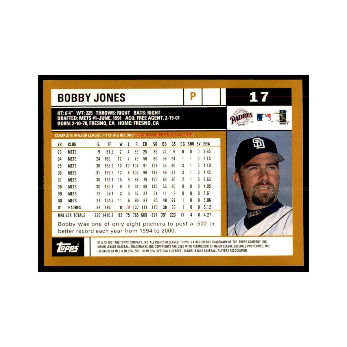2002 Topps Home Team Advantage Bobby Jones Baseball Cards #17